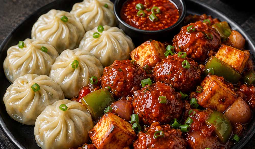 Paneer Momo Manchurian